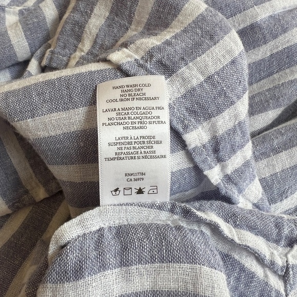 Rails Jasmine Dress Linen/Rayon Blue White Stripe Size XL - Picture 12 of 12